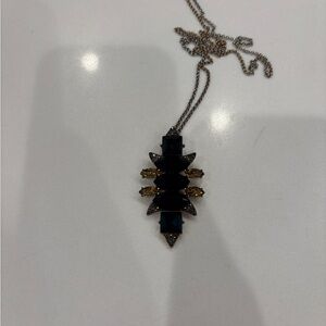 J. Crew Black and Gold Geometric Ladybug Necklace (long chain)